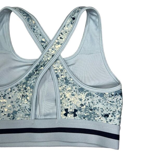 Under Armour Project Rock Sports Bra Womens Small Blue Athletic Running Gym Yoga - Picture 6 of 11